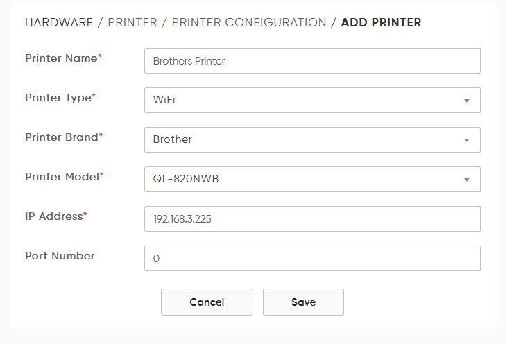 brother printer configuration with vms