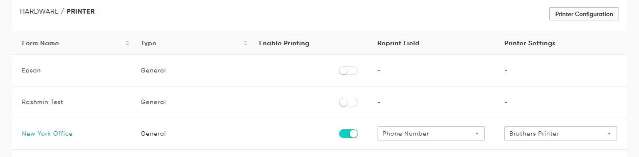 enable printer to vms login form